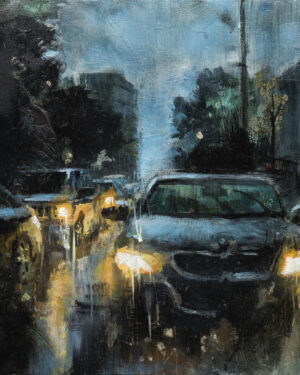 Traffic sous la pluie