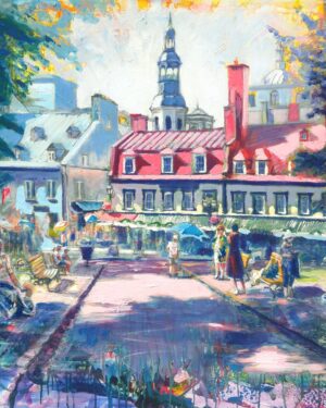 Toit rouge dans le vieux-QuÃ©bec