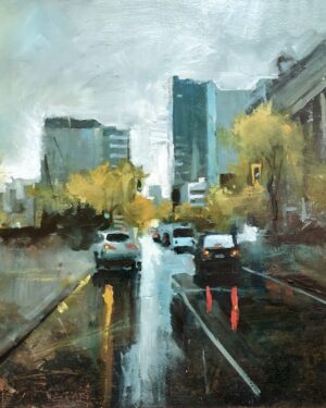 Downtown sous la pluie